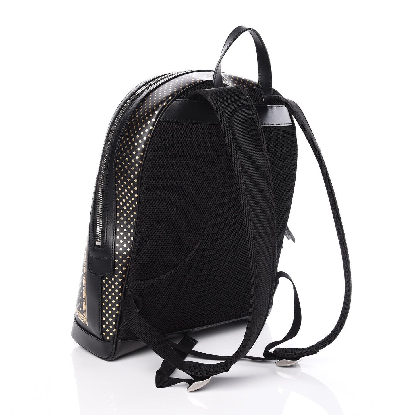X SEGA Calfskin GUCCY Stars Dome Backpack Black Gold