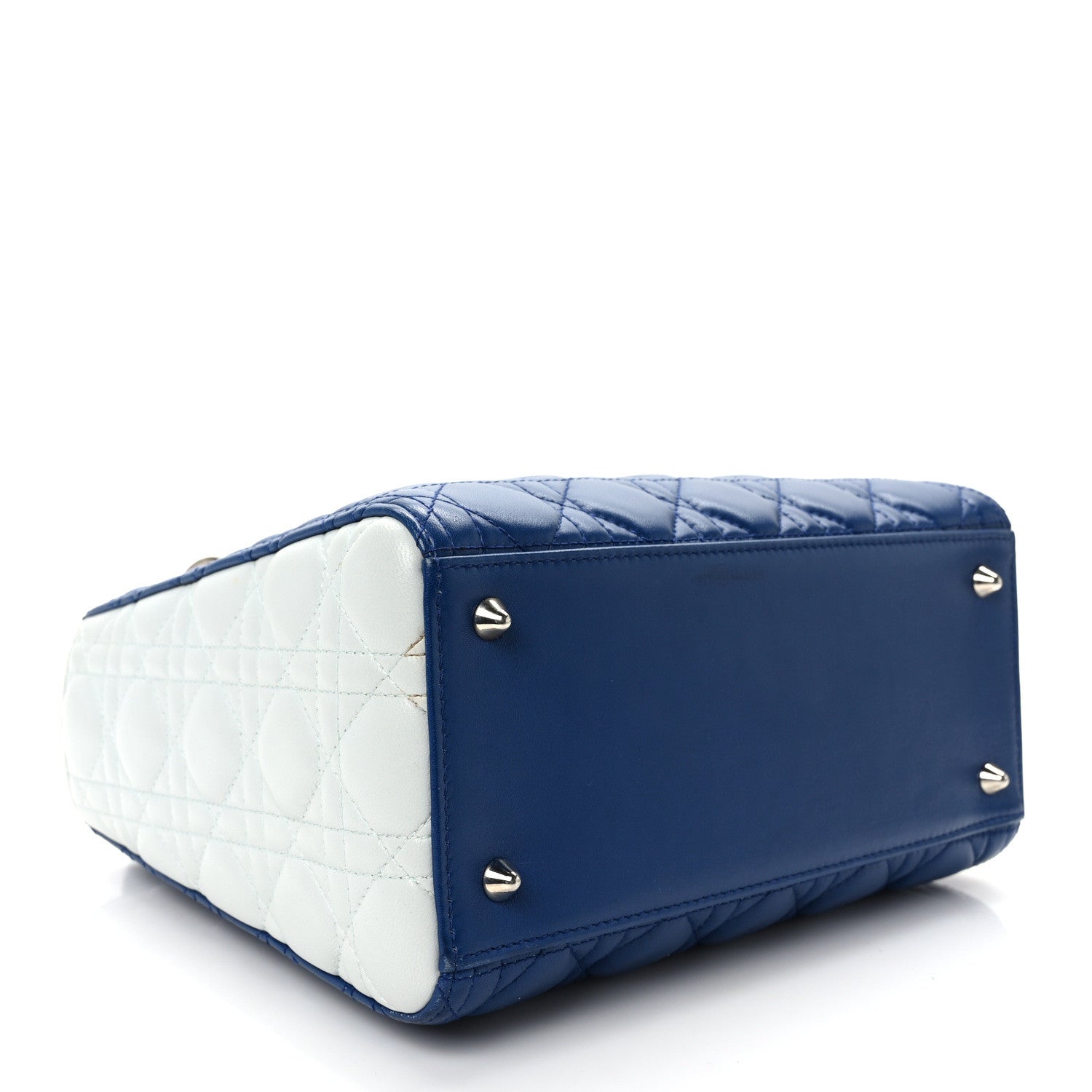 Christian Dior Lambskin Cannage Medium Tri-Color Lady Dior Blue Celeste Deep Green 4 of 14