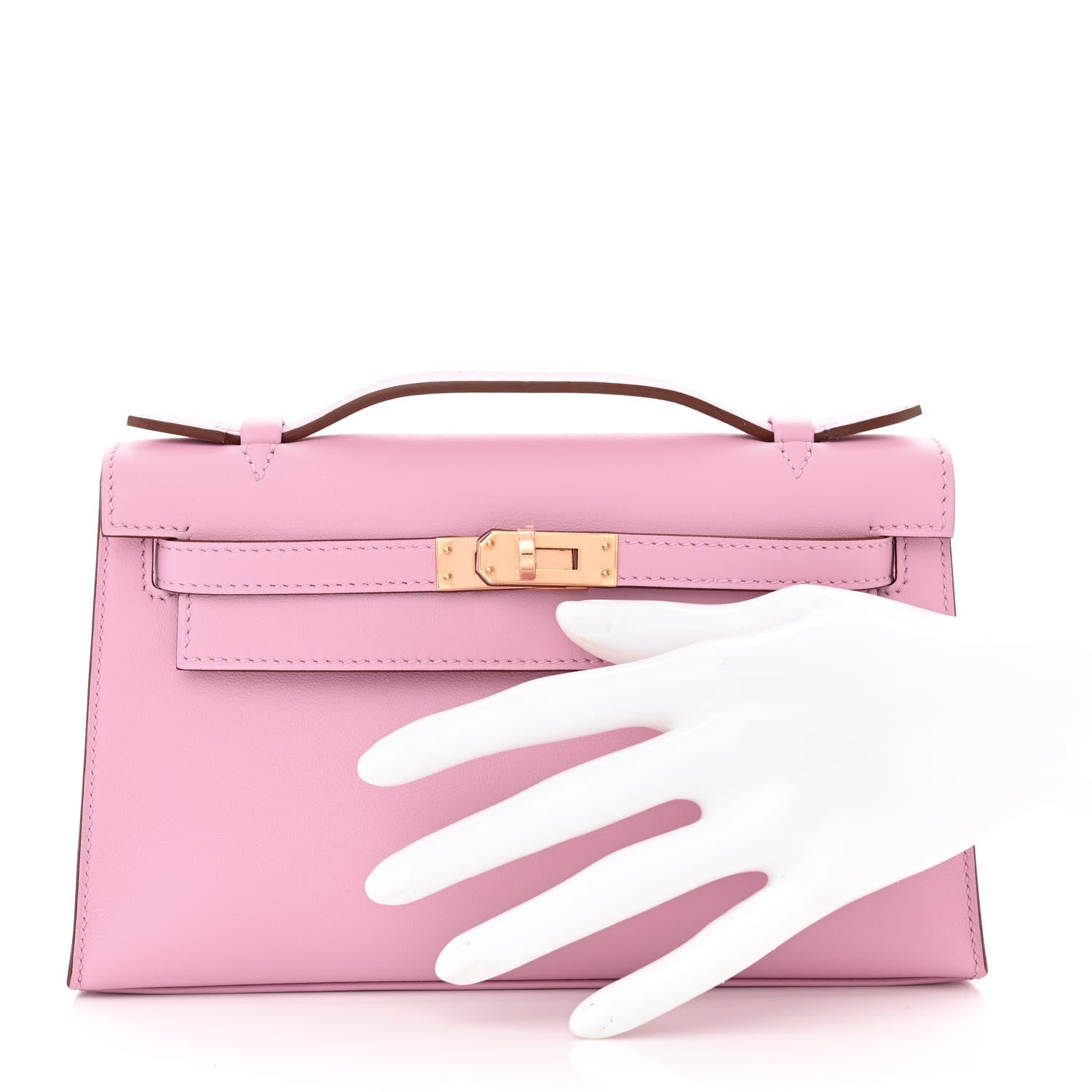 Hermes Swift Kelly Pochette Clutch Mauve Sylvestre 2 of 10
