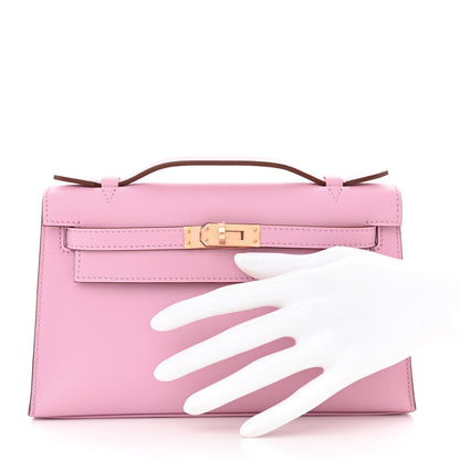 Hermes Swift Kelly Pochette Clutch Mauve Sylvestre 2 of 10