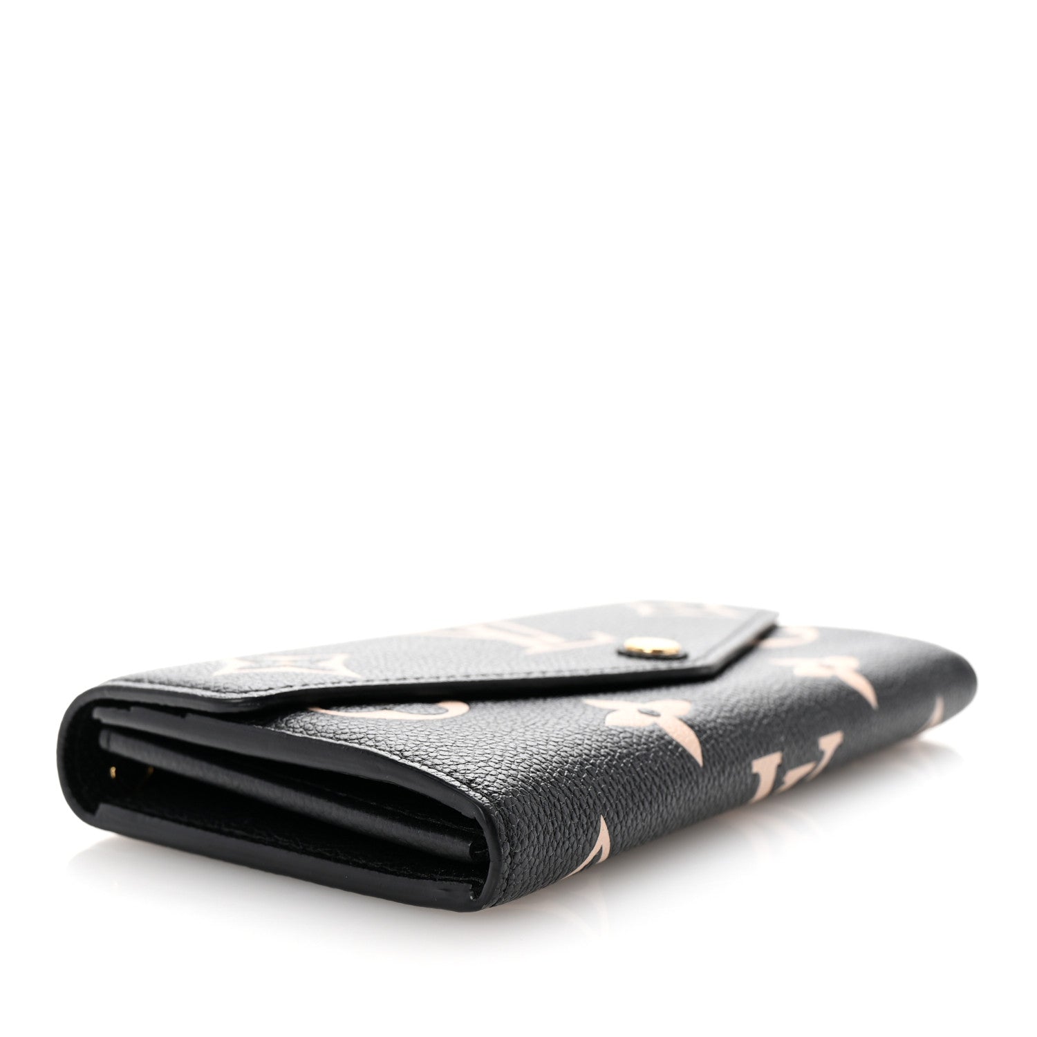 Louis Vuitton Monogram Empreinte Giant Sarah Wallet Black Beige 4 of 6