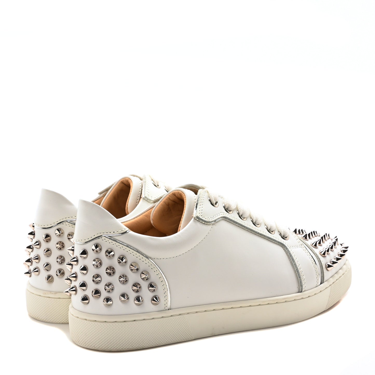 Calfskin Spikes Womens Vieira 2 Flat Sneakers 37.5 White