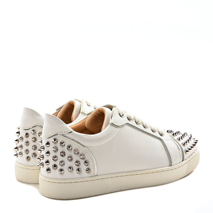 Christian Louboutin Calfskin Spikes Womens Vieira 2 Flat Sneakers 37.5 White 5 of 8