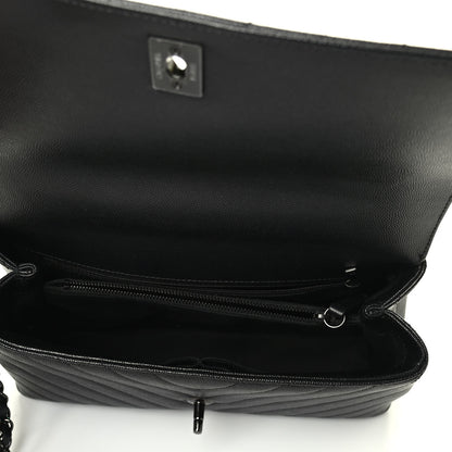 Chanel Caviar Chevron Quilted Small Coco Handle Flap So Black 4 of 4