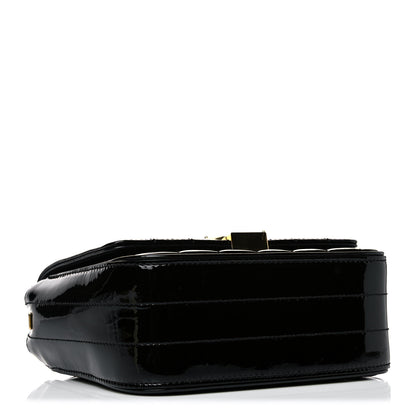 Saint Laurent Patent Calfskin Matelasse Monogram Small Vicky Chain Bag Black 4 of 14