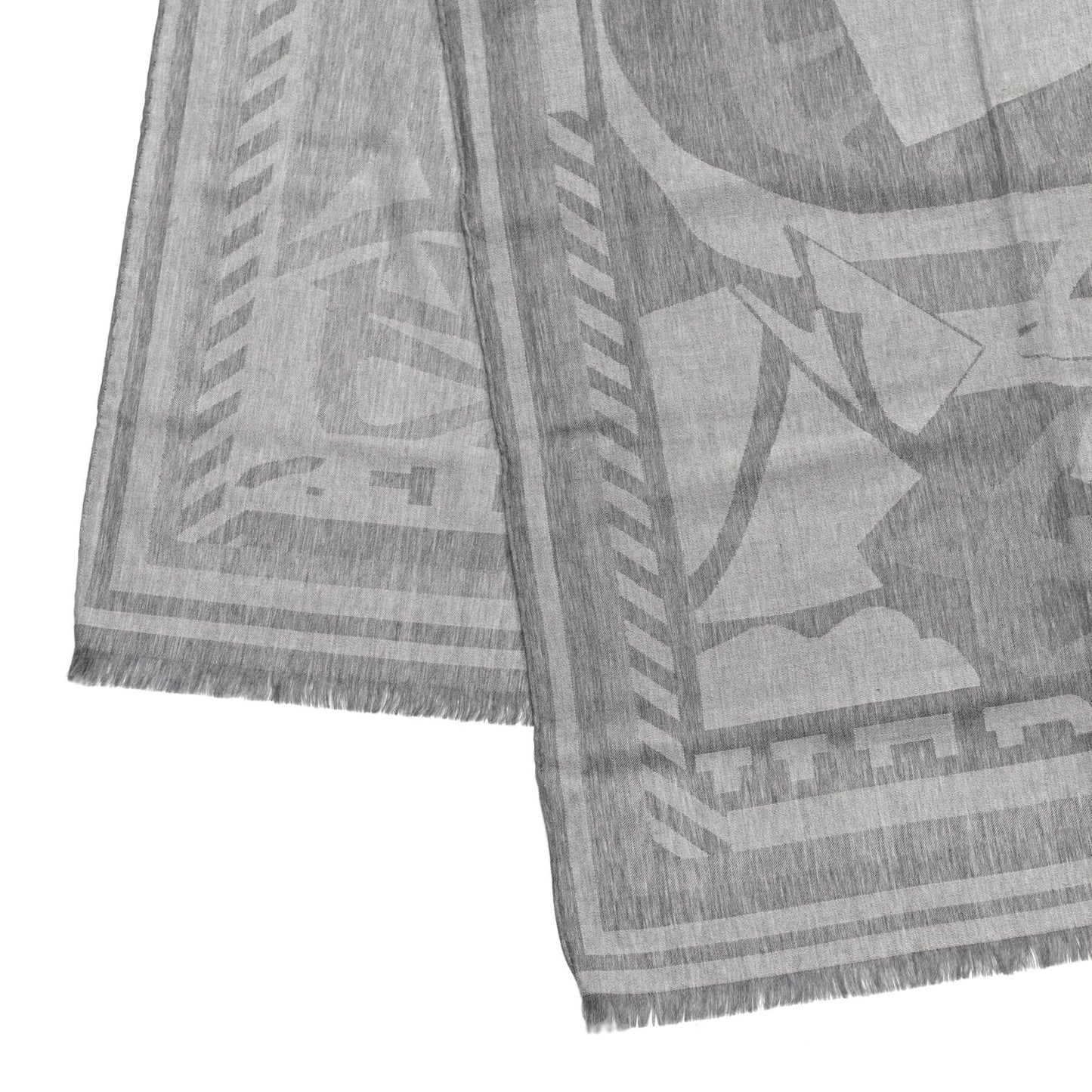 Wool Jacquard Puzzle II Muffler Gris Chine