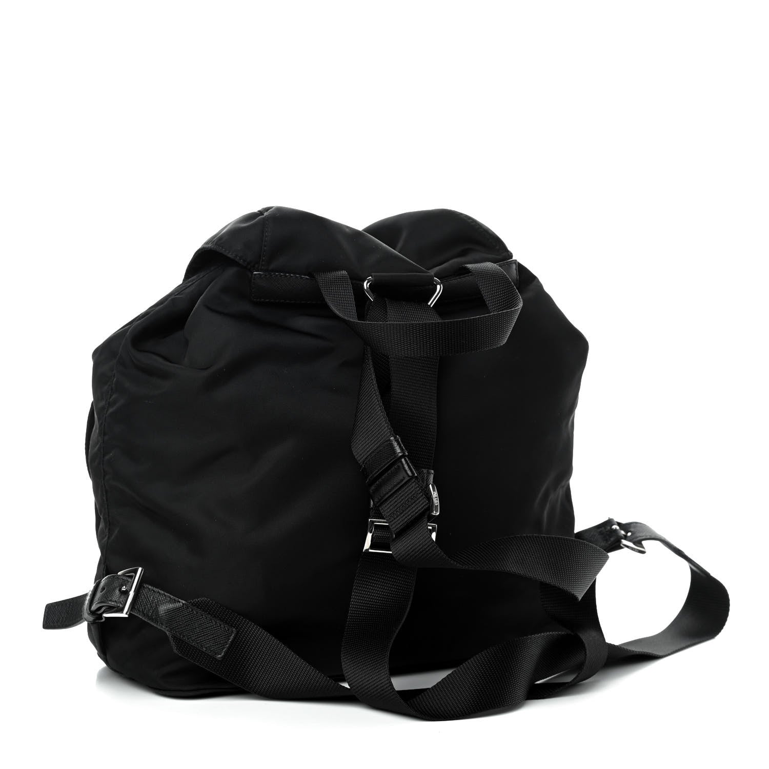 Prada Tessuto Nylon Saffiano Medium Backpack Black 3 of 9