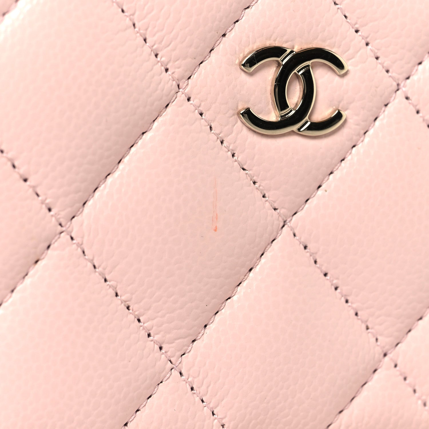 Chanel Caviar Quilted Zip Coin Purse Wallet Light Pink 8 of 9