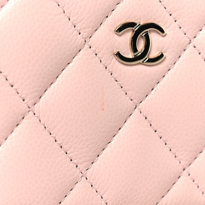 Chanel Caviar Quilted Zip Coin Purse Wallet Light Pink 8 of 9