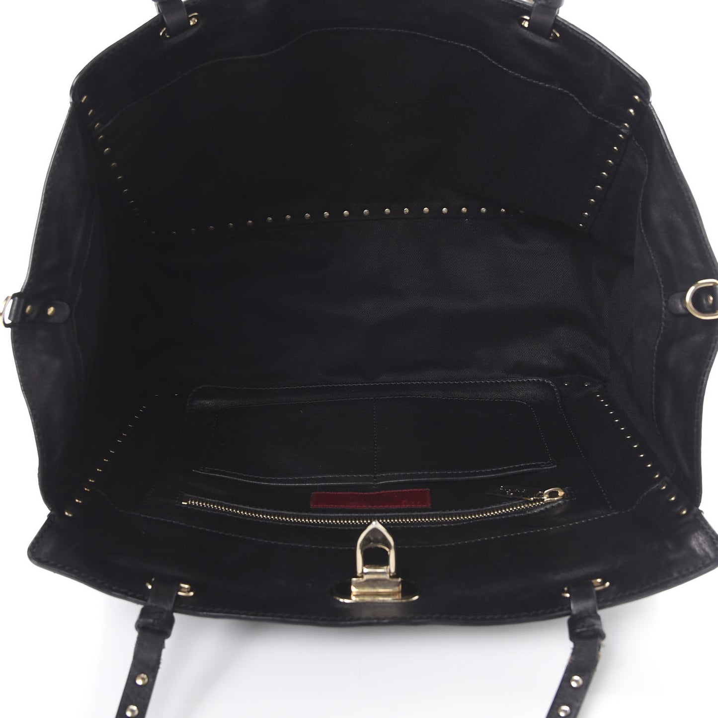 Vitello Medium Rockstud Tote Black