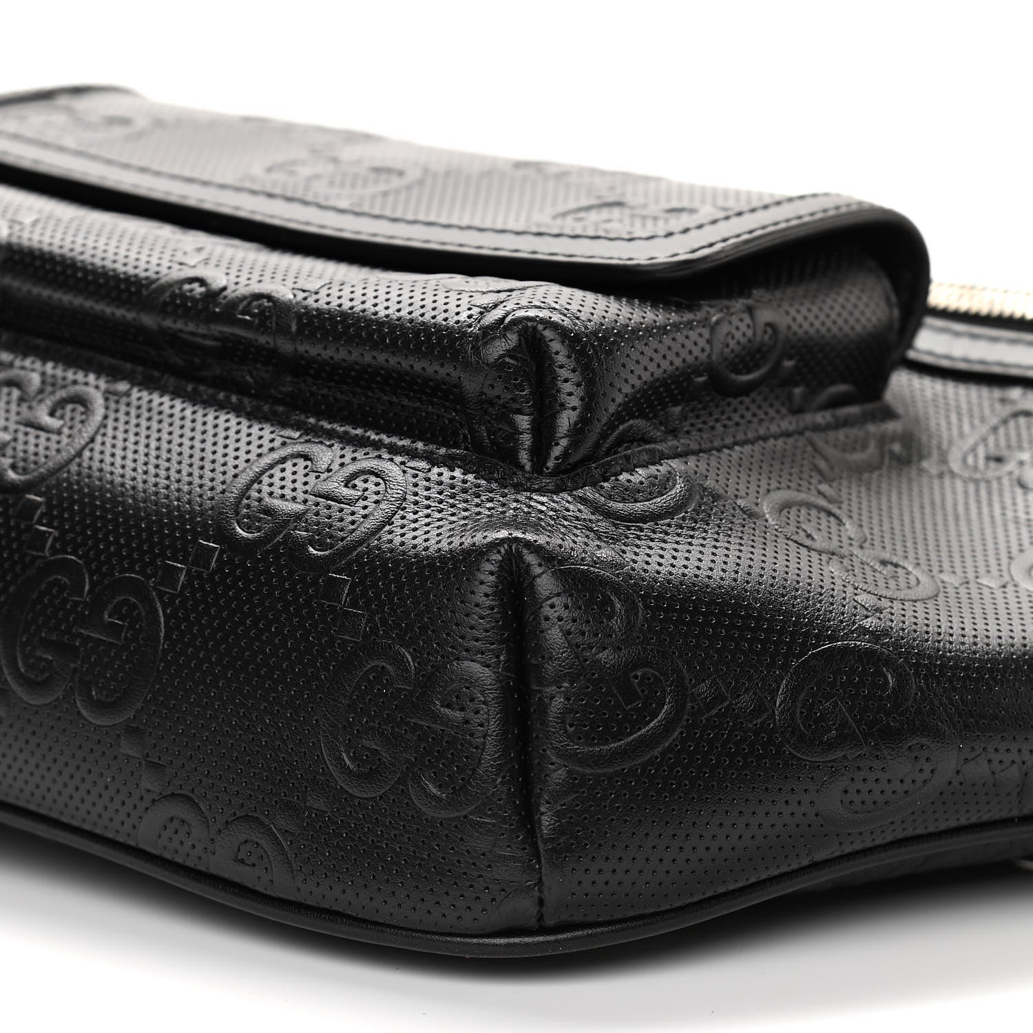 Gucci Calfskin GG Tennis Embossed Pocket Belt Bag Black 10 of 10