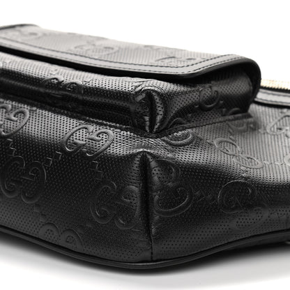 Gucci Calfskin GG Tennis Embossed Pocket Belt Bag Black 10 of 10