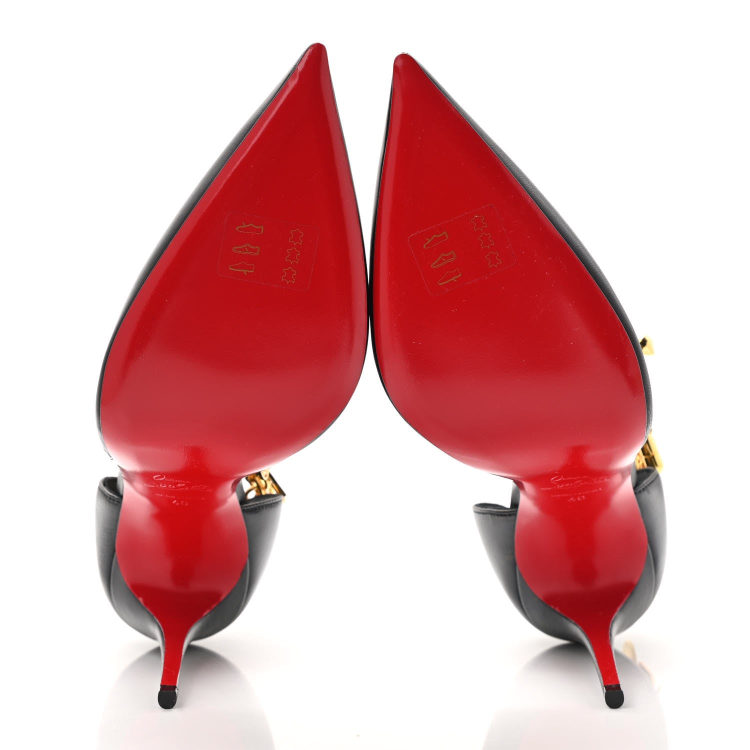 Christian Louboutin Kid Gourmi 100 Pump 40 Black Gold 5 of 7