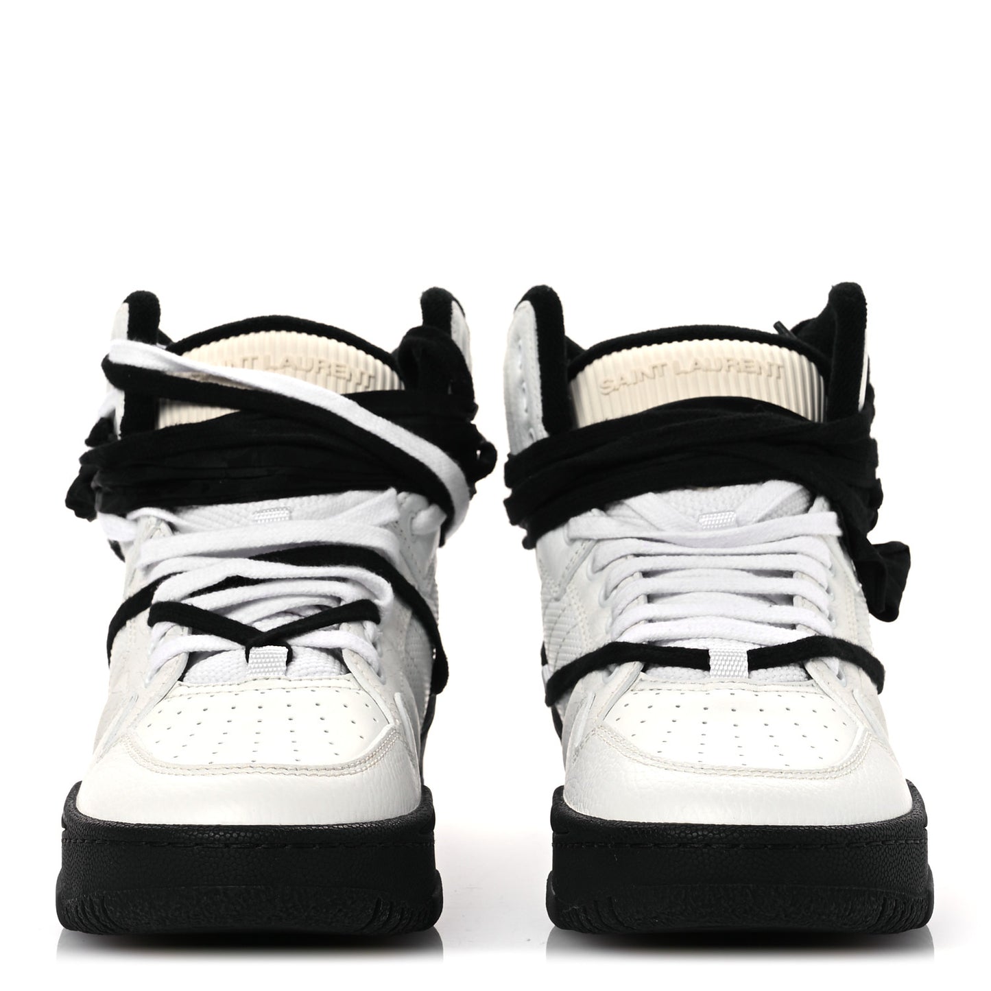 Calfskin Smith High Top Sneakers 41 White Black