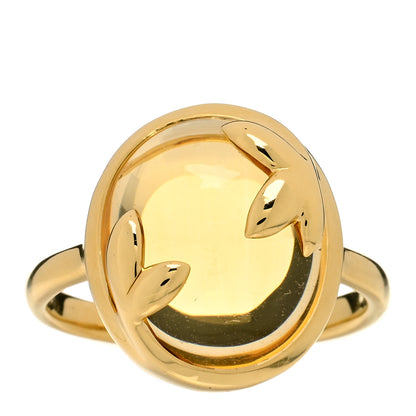 Tiffany 18K Yellow Gold Citrine Paloma Picasso Olive Leaf Ring 54 6.75 1 of 4