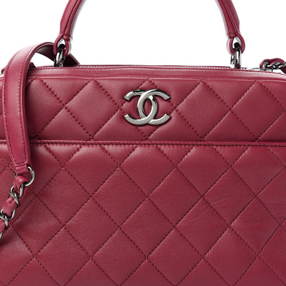 Chanel Lambskin Quilted Medium Trendy CC Bowling Bag Dark Pink 11 of 11