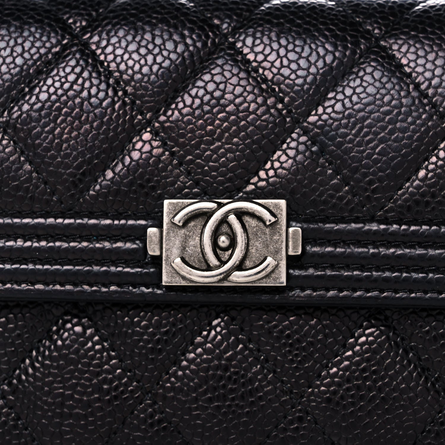 Chanel Caviar Quilted Medium Boy Flap Wallet Black 8 of 13