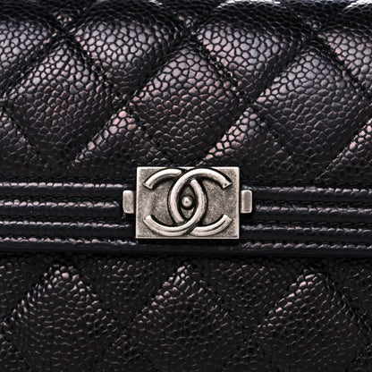 Chanel Caviar Quilted Medium Boy Flap Wallet Black 8 of 13