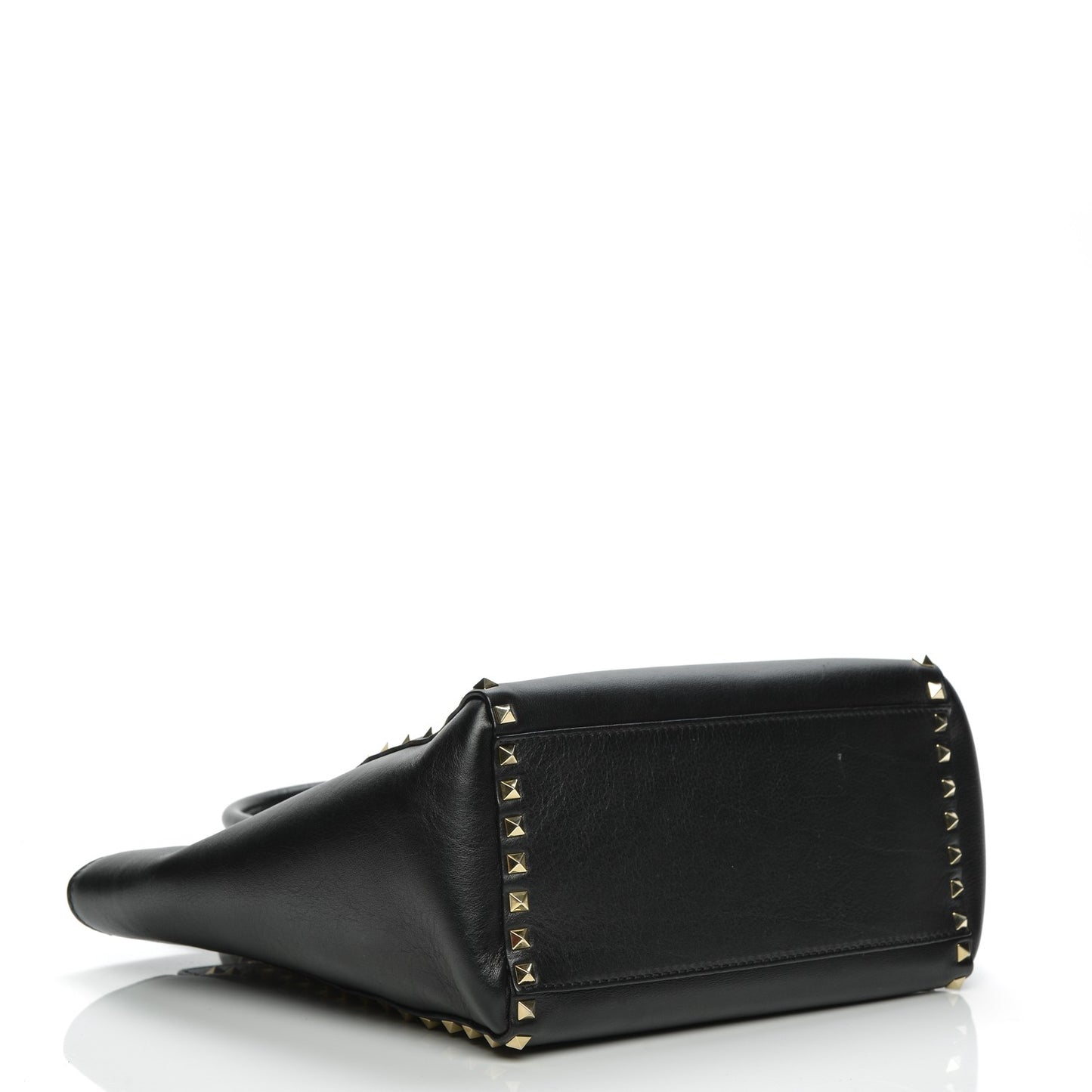 Vitello Rockstud Double Handle Tote Black