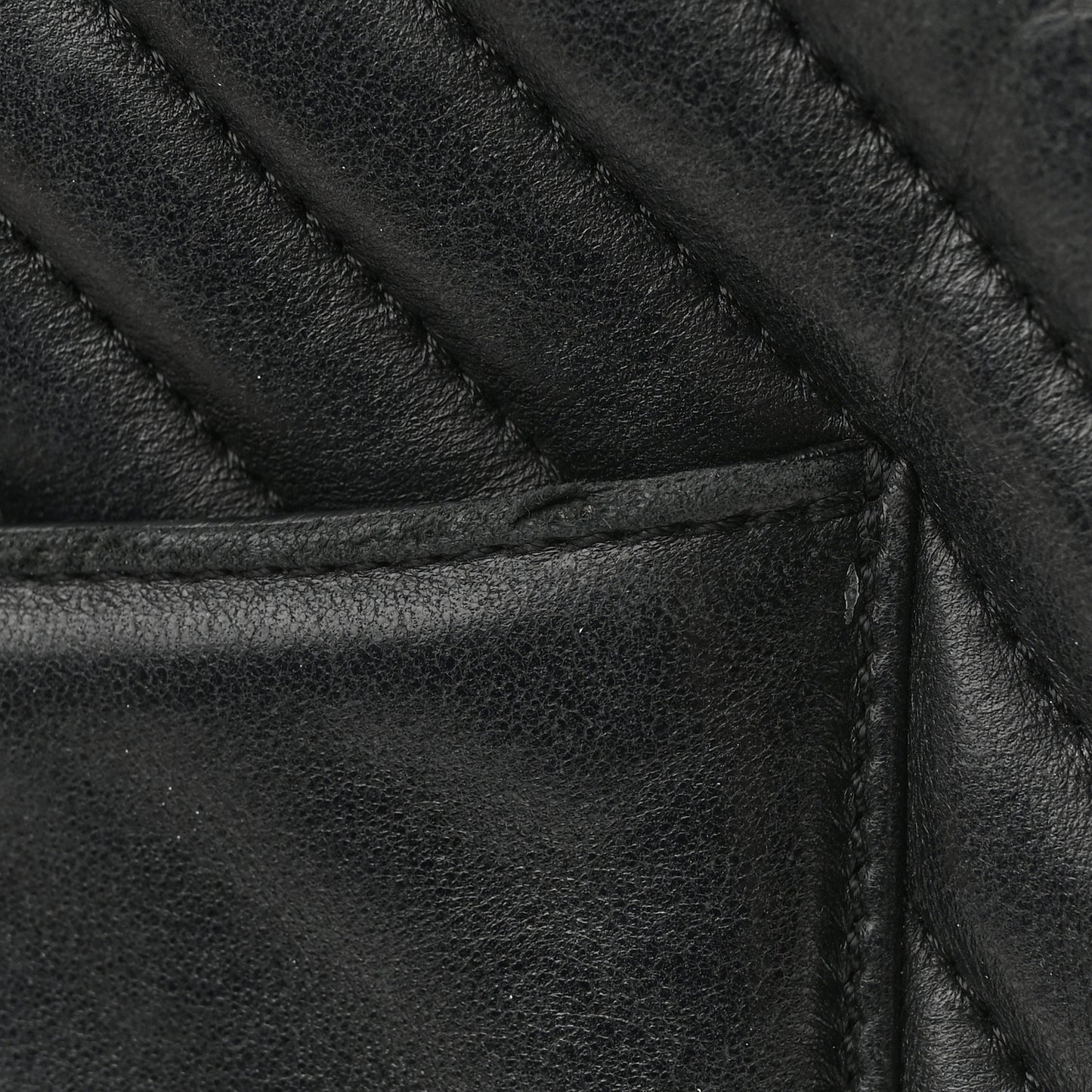 Lambskin Reverse Chevron Quilted Round Top Handle Flap Black