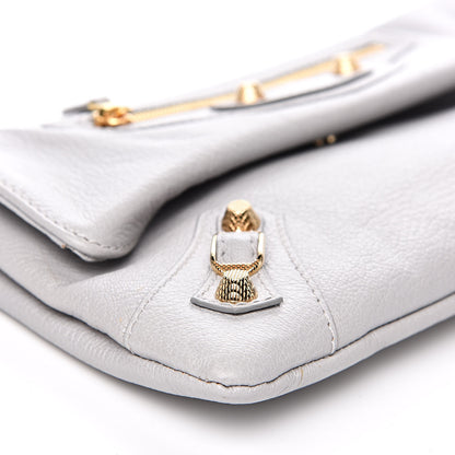 Balenciaga Agneau Giant 12 Gold Hardware Envelope Clutch Gris Ciment 8 of 11