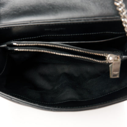 Saint Laurent Calfskin Y Quilted Monogram Small Loulou Chain Satchel Black 5 of 11