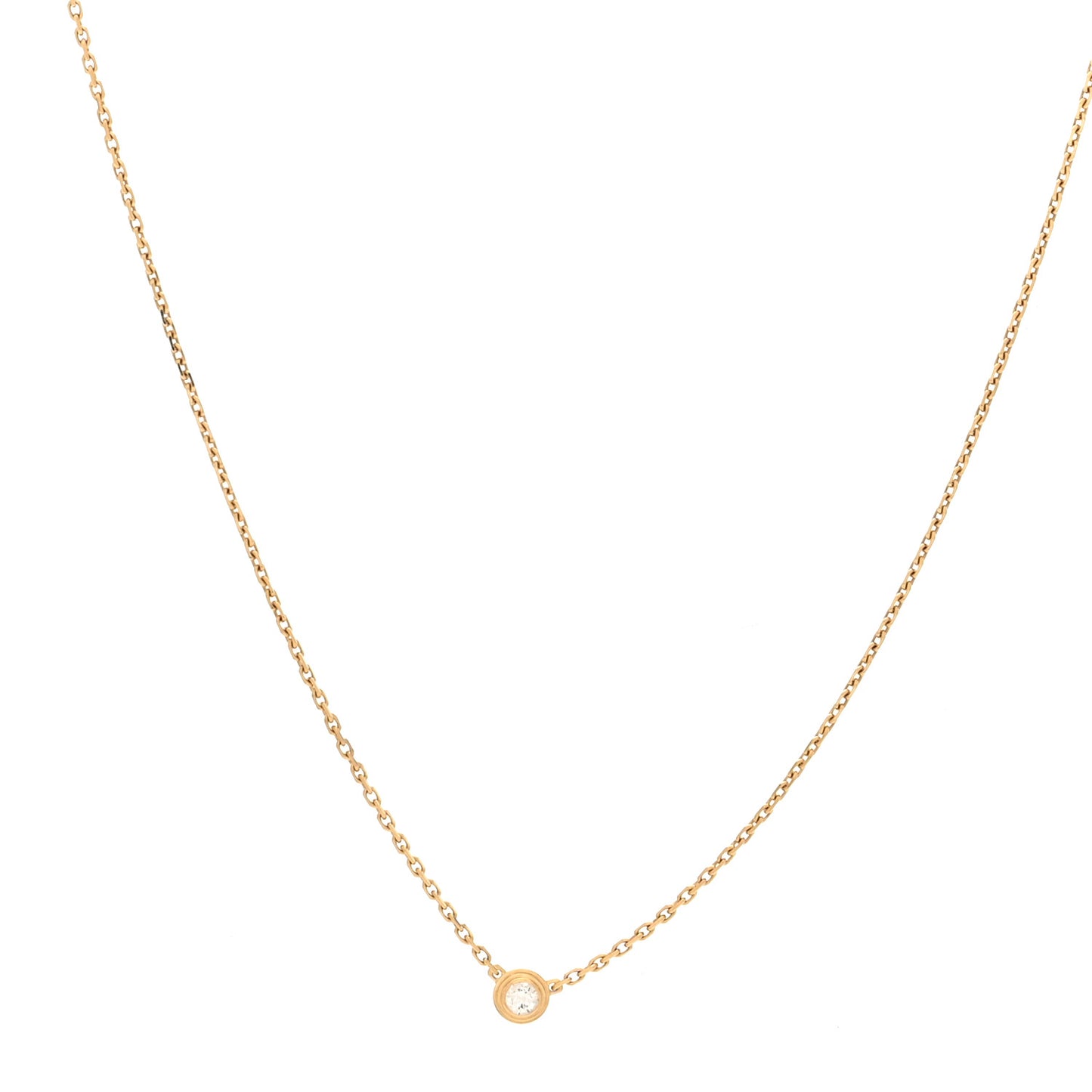 18K Yellow Gold Diamond XS D'Amour Pendant Necklace
