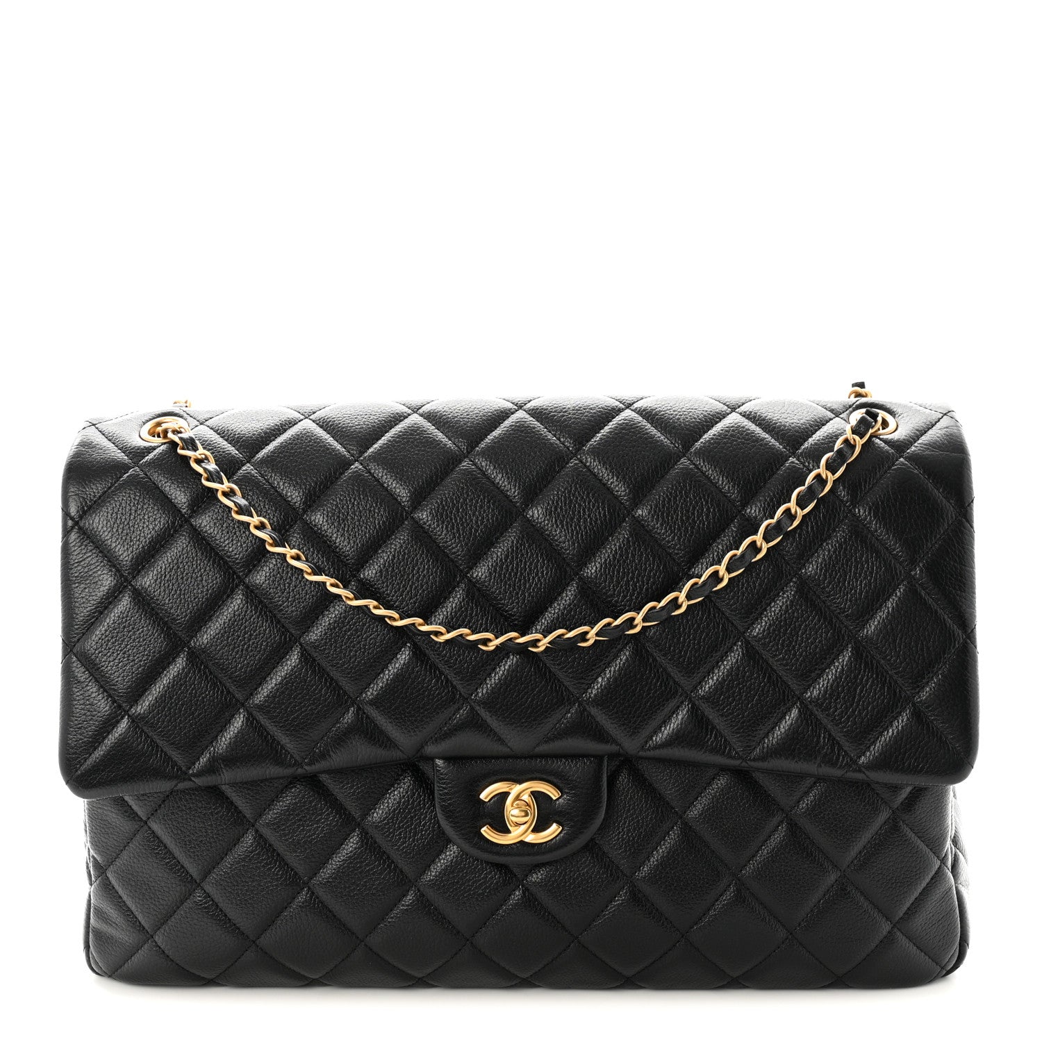 Chanel Calfskin Quilted XXL Travel Flap Bag Black 1 of 10