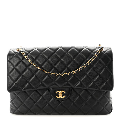 Chanel Calfskin Quilted XXL Travel Flap Bag Black 1 of 10