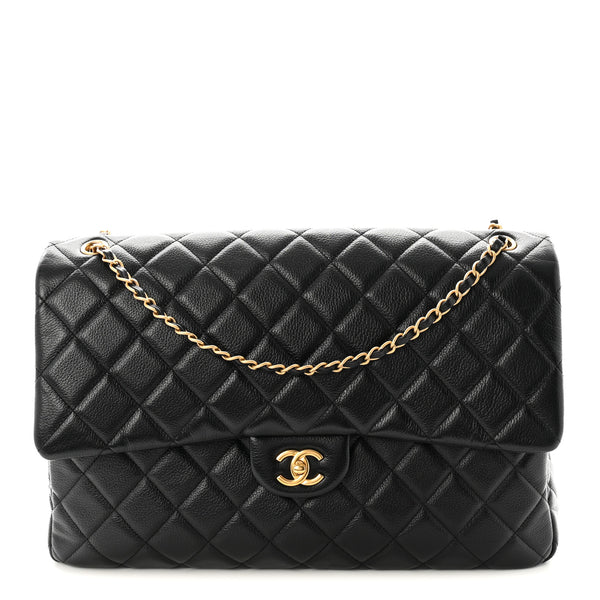 Chanel Calfskin Quilted XXL Travel Flap Bag Black 1915549