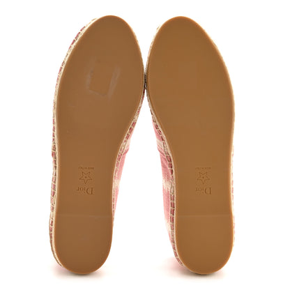 Christian Dior Cotton D-Stripes Embroidered Granville 15mm Espadrilles 40.5 Deep Nude 6 of 9