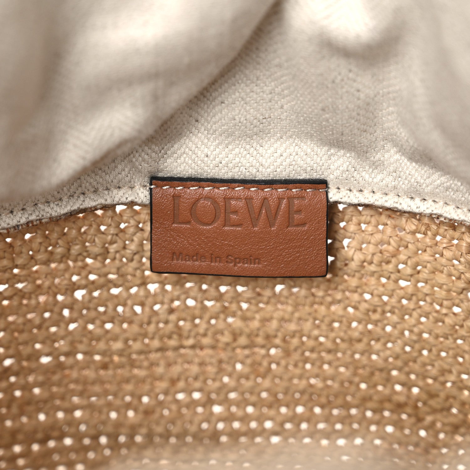 Loewe Calfskin Raffia Bucket Bag Natural Tan 6 of 11