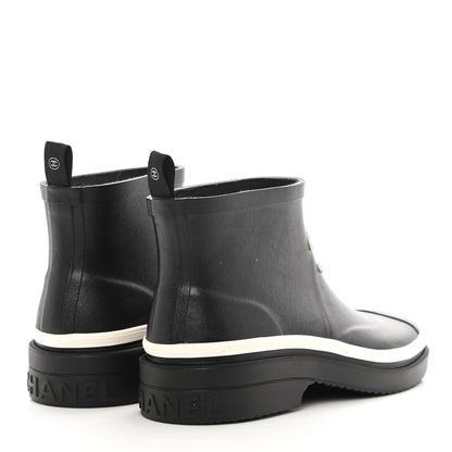 Chanel Caoutchouk CC Short Boots 39 Black 4 of 13