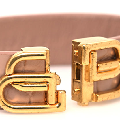 Balenciaga Calfskin Embossed BB Wide Bracelet Pink 4 of 7