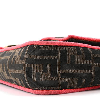 Fendi Fabric Jacquard FF 1974 Large Baguette Tobacco Moro Fuxia Fluo 10 of 10