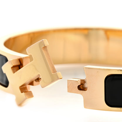 Hermes Enamel Narrow Clic Clac H Bracelet GM Black 5 of 7