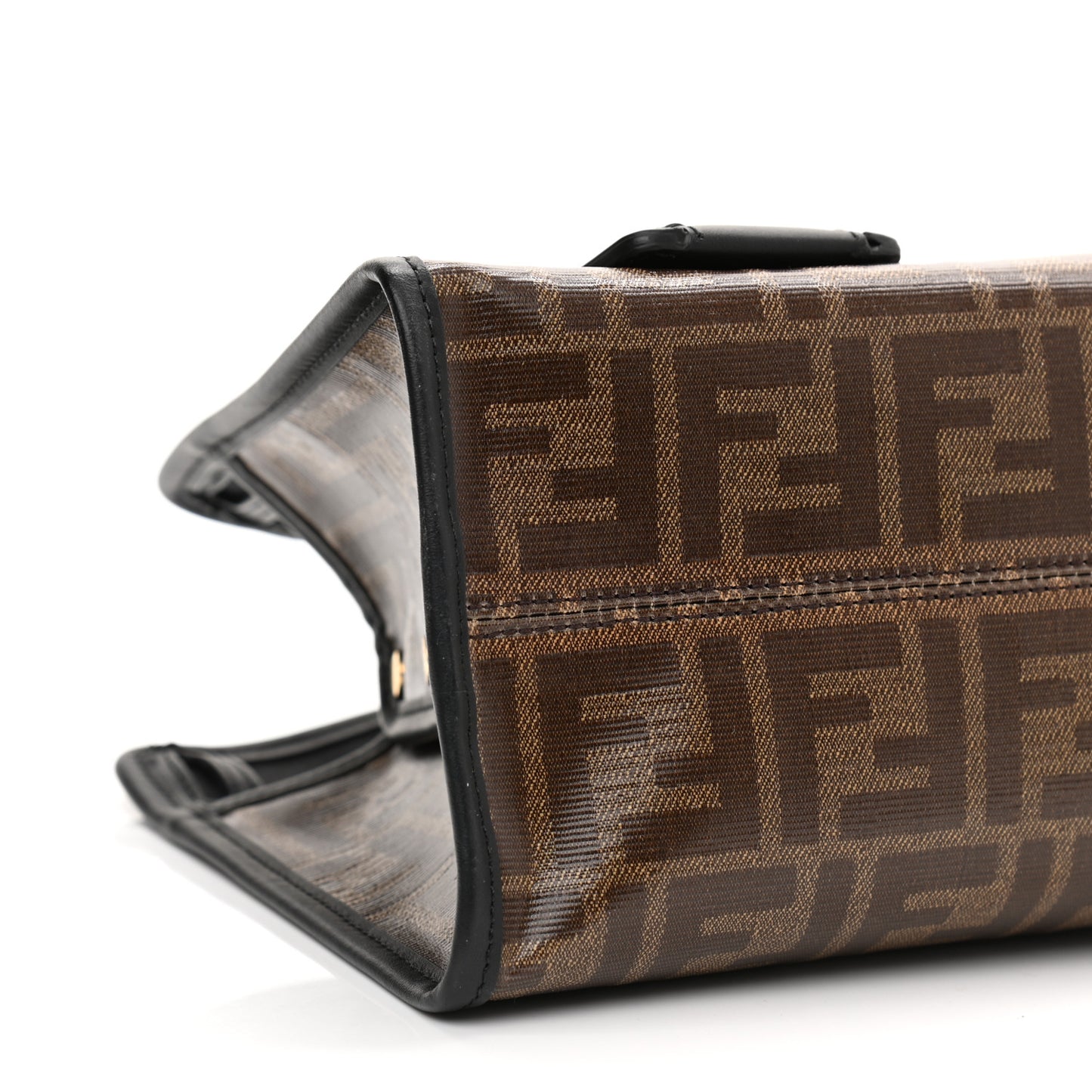 Glazed Fabric Vitello Century FF 1974 Stamp Patch Mini Peekaboo Defender Cover Mogano Panna Black