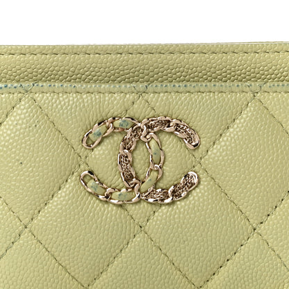 Chanel Caviar Quilted French New Wave Card Holder Light Green 5 of 15
