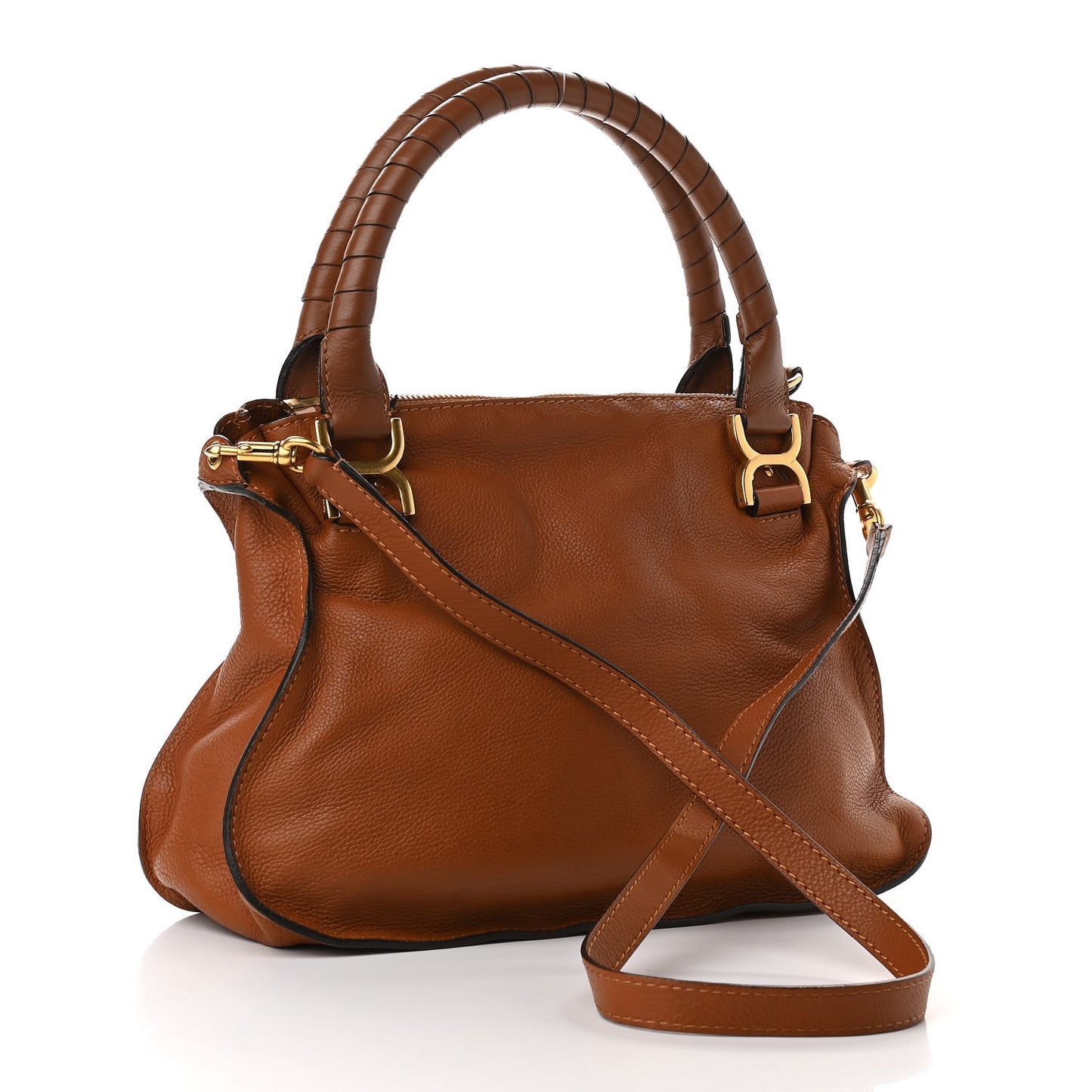 Calfskin Medium Marcie Satchel Tan