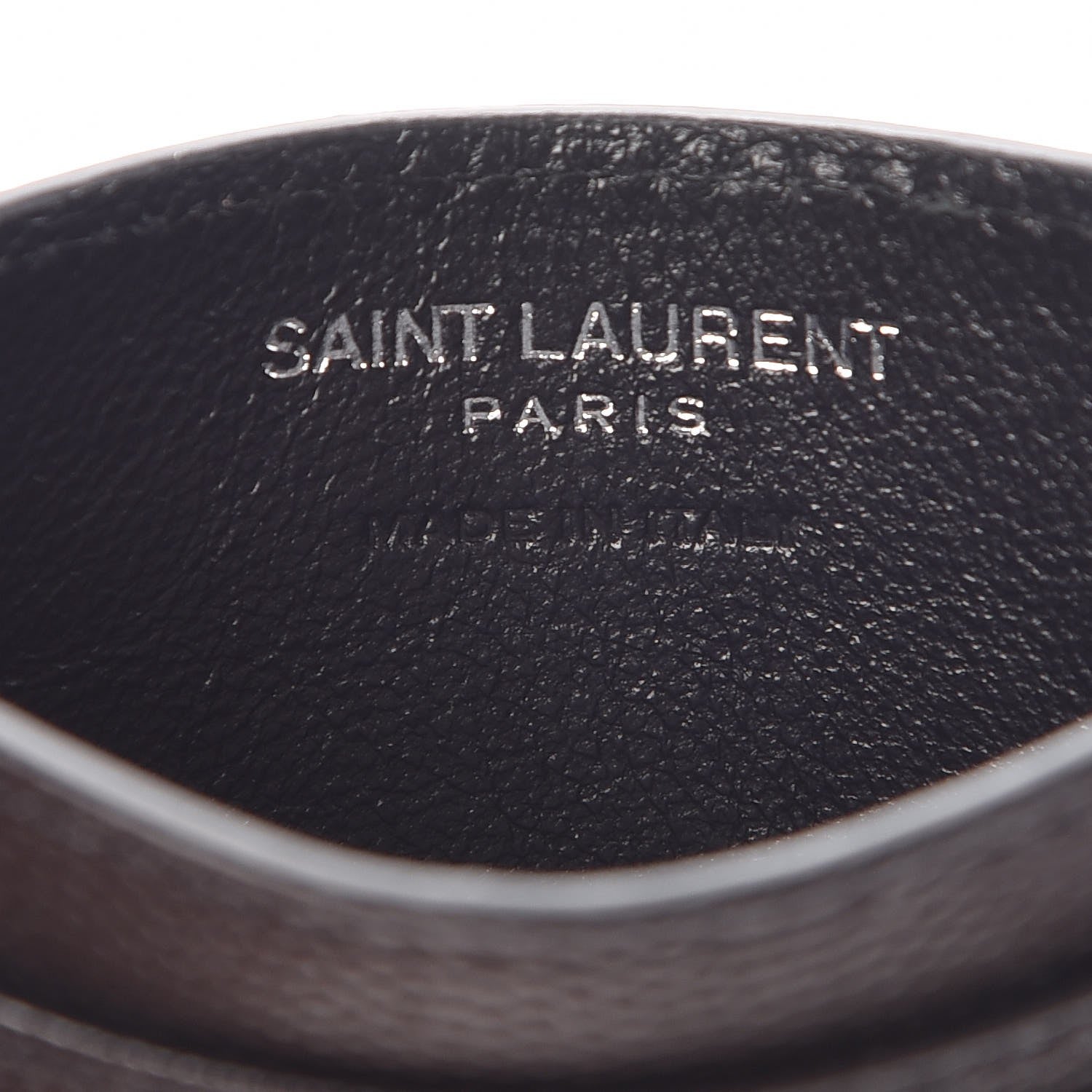 Saint Laurent Grain De Poudre Matelasse Chevron Monogram Credit Card Case Black 6 of 8