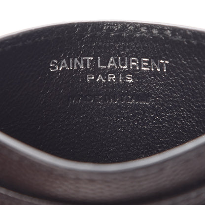 Saint Laurent Grain De Poudre Matelasse Chevron Monogram Credit Card Case Black 6 of 8