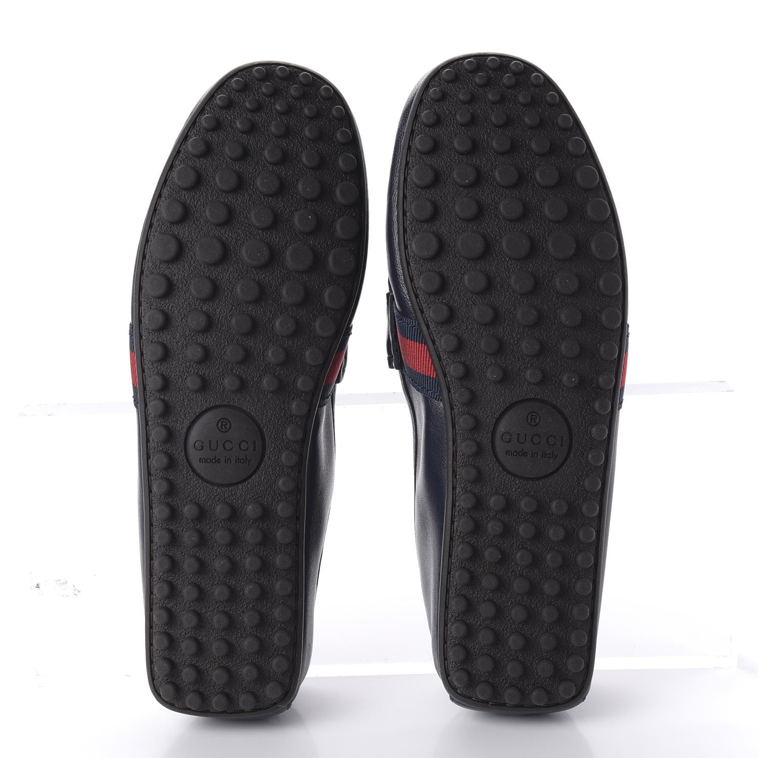 Gucci Nappa Web Mens Kanye Driver Loafers 7.5 Blue 5 of 9