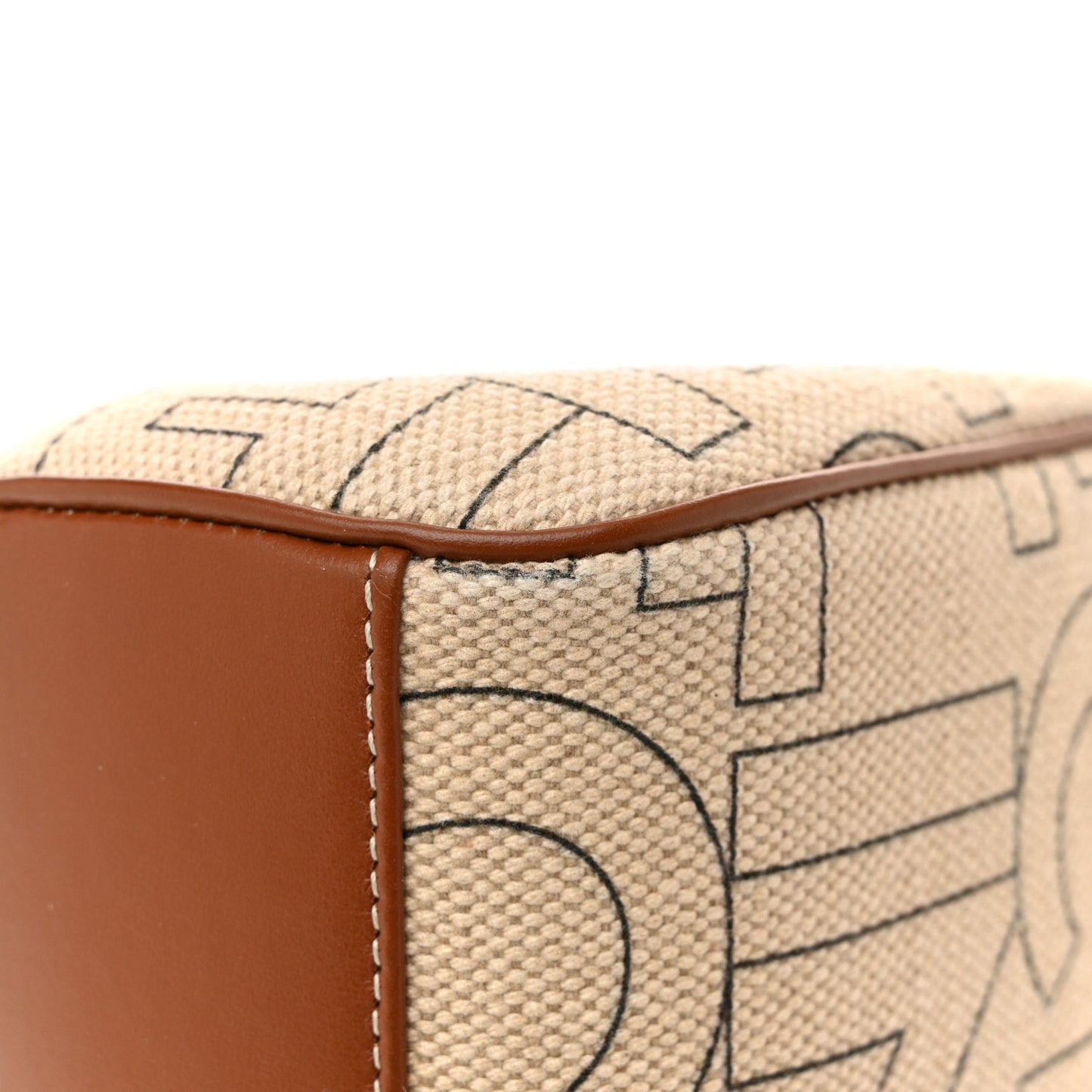 Canvas Smooth Calfskin Teen 16 Crossbody Bag Natural Tan