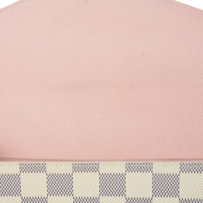 Louis Vuitton Damier Azur Pochette Felicie Chain Wallet Rose Ballerine 10 of 16