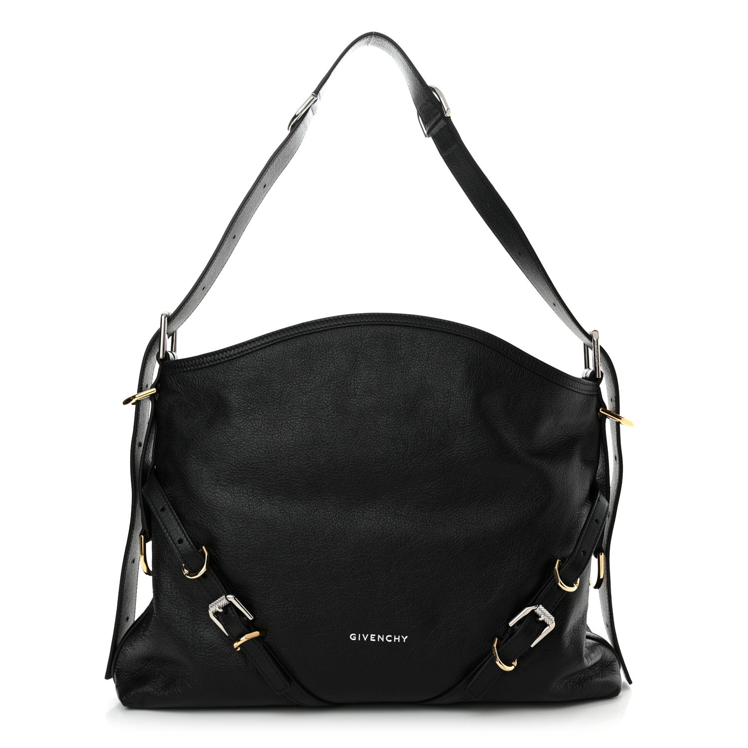 Givenchy Tumbled Calfskin Medium Voyou Bag Black 1 of 10
