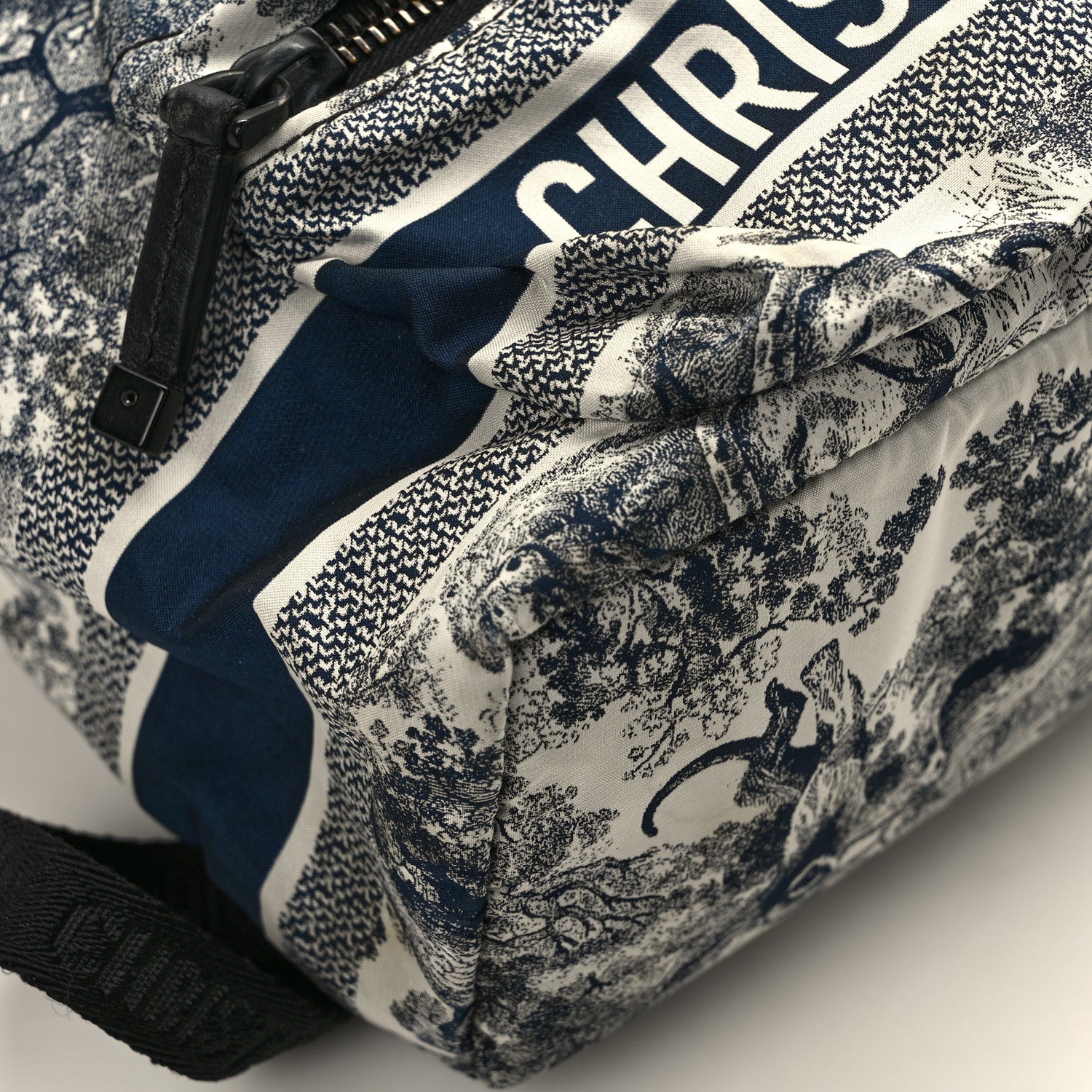 Christian Dior Nylon Technical Fabric Toile De Jouy Small Diortravel Backpack Blue 10 of 11