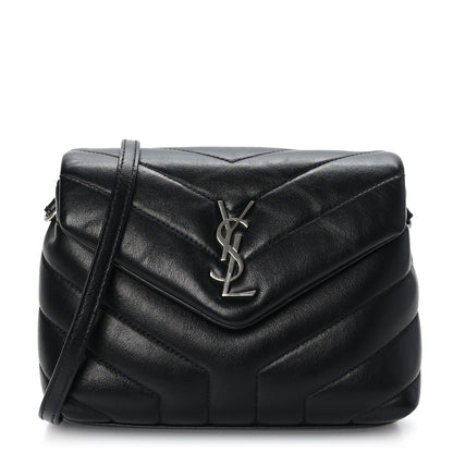 Saint Laurent Calfskin Y Quilted Monogram Toy Loulou Crossbody Bag Black 1 of 9