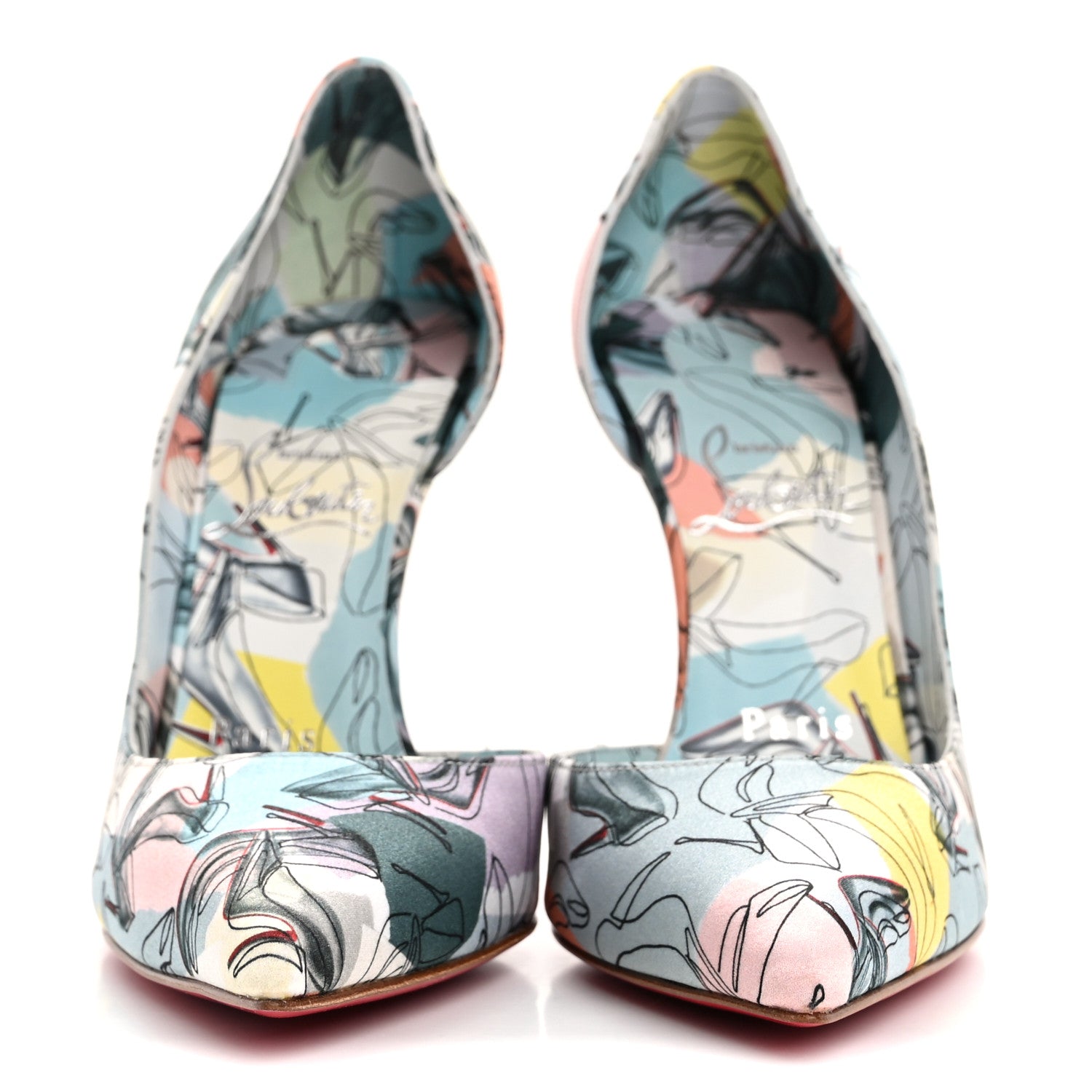 Christian Louboutin Crepe Satin Iriza 100 Shoes It Up Pumps 36 Multicolor 3 of 8