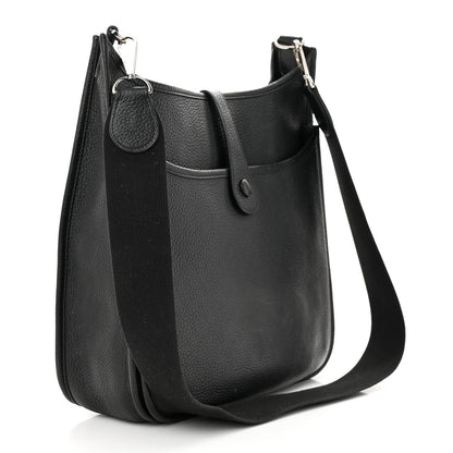 Hermes Taurillon Clemence Evelyne II GM Black 3 of 10