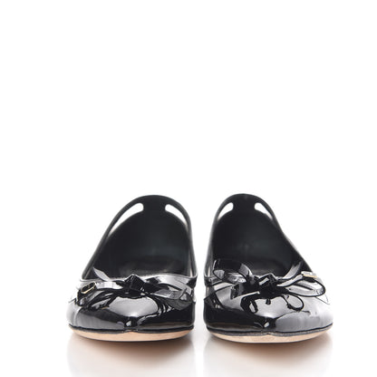 Christian Dior Patent PVC Bow Ballerina Flats 36.5 Black 2 of 12
